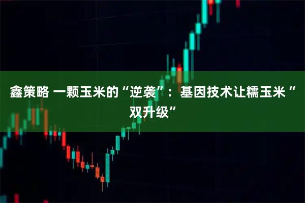 鑫策略 一颗玉米的“逆袭”：基因技术让糯玉米“双升级”
