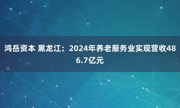 鸿岳资本 黑龙江：2024年养老服务业实现营收486.7亿元